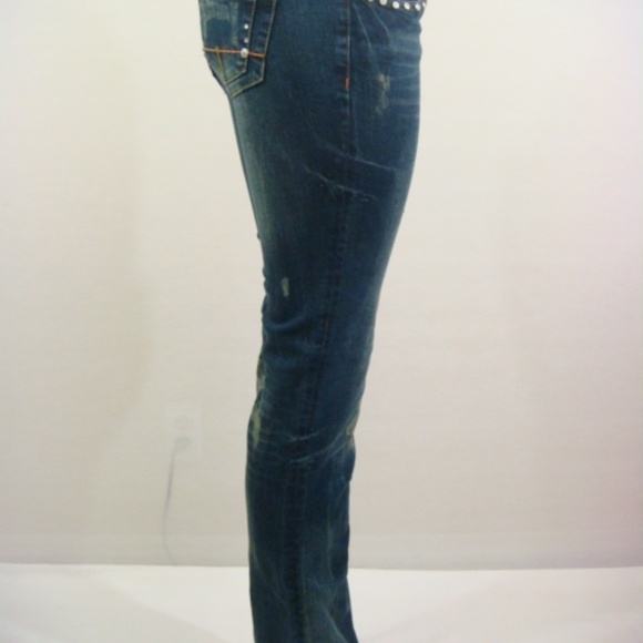 VO Virgin Only Jeans Women Dark Wash Rhinestone - Picture 8 of 15